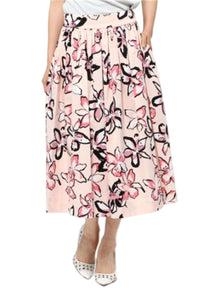 Kate Spade Women’s Tiger Lilly Floral Stretch Cotton Midi Full Skirt, Pink – 0 - Luxe Fashion Finds