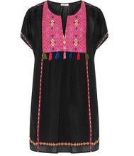 Load image into Gallery viewer, Joie Dress Womens Large Black Short Sleeve Lucretia Mini Cotton Embroidered