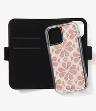 Load image into Gallery viewer, Kate Spade iPhone 12 MINI Folio Case Flower Coated Canvas Magnetic Wrap