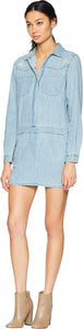 Juicy Couture Women's Chambray Embroidered Denim Mini Shirt Dress - Small