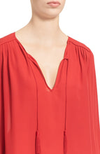 Load image into Gallery viewer, Joie Women&#39;s Odelette Silk V Neck Tassel Ties Long Sleeve Red Blouse - Medium - Luxe Fashion Finds