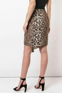 Joie Skirt 4 Leopard Print Women's Ornica Asymmetrical Draped Ruched