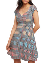 Load image into Gallery viewer, Anthropologie Women&#39;s Short Sleeve Blue Plaid A-Line Fit &amp; Flare Dress - 14 - Luxe Fashion Finds