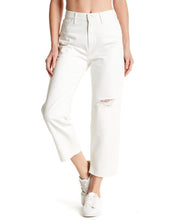 Load image into Gallery viewer, Mih Jeanne High-Rise Slim Boyfriend White Distressed Cropped Jeans - 27