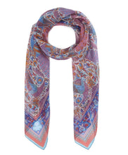Load image into Gallery viewer, Liberty London Women’s Silk Chiffon Peacock Garden 28x70 in Oblong Scarf