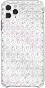 Kate Spade iPhone 12 & 12PRO White Glitter Spade Flower Hardshell Case, NIB