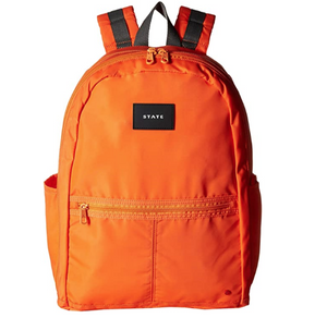 STATE Bedford Nylon Unisex Large Padded Laptop Sleeve Backpack, Orange - Luxe Fashion Finds