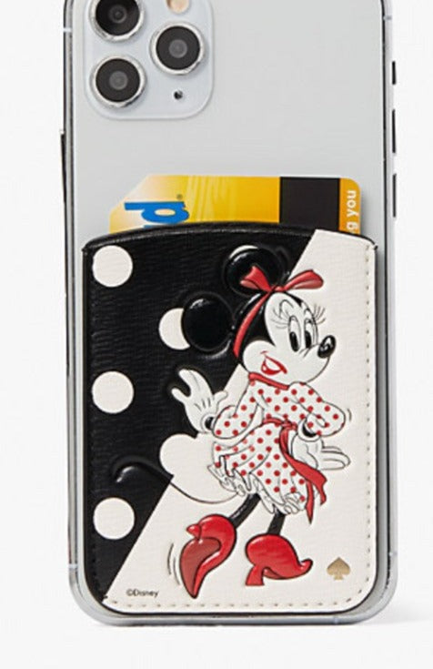 Kate Spade X Disney Pocket Phone Sticker Minnie Mouse Leather Card Holder