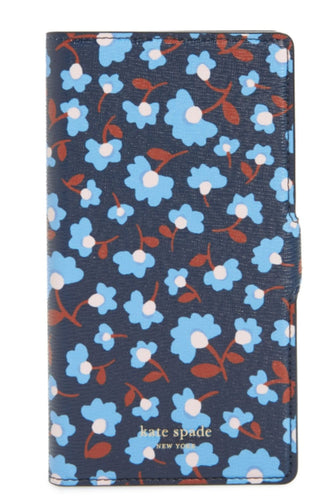 Kate Spade iPhone 11 PRO Folio Case Blue Floral Sylvia Magnetic Wrap Protective