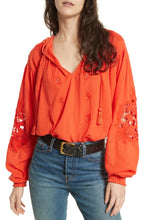 Load image into Gallery viewer, Free People Tropical Summer Cotton Gauze Eyelet Embroidered Hooded Top - S - Luxe Fashion Finds